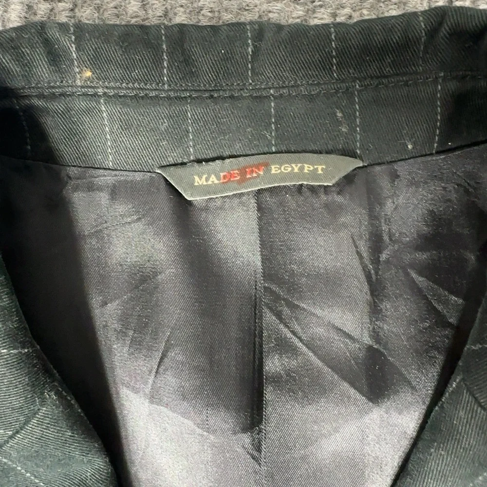 Banana Republic Blazer Men 42R Black Pinstripe Cotton 3 Button Sport Coat‎